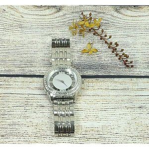 Unisex Valletta Watch Silver Color Simulate Diamonds Bracelet Wrist Mirror Watch